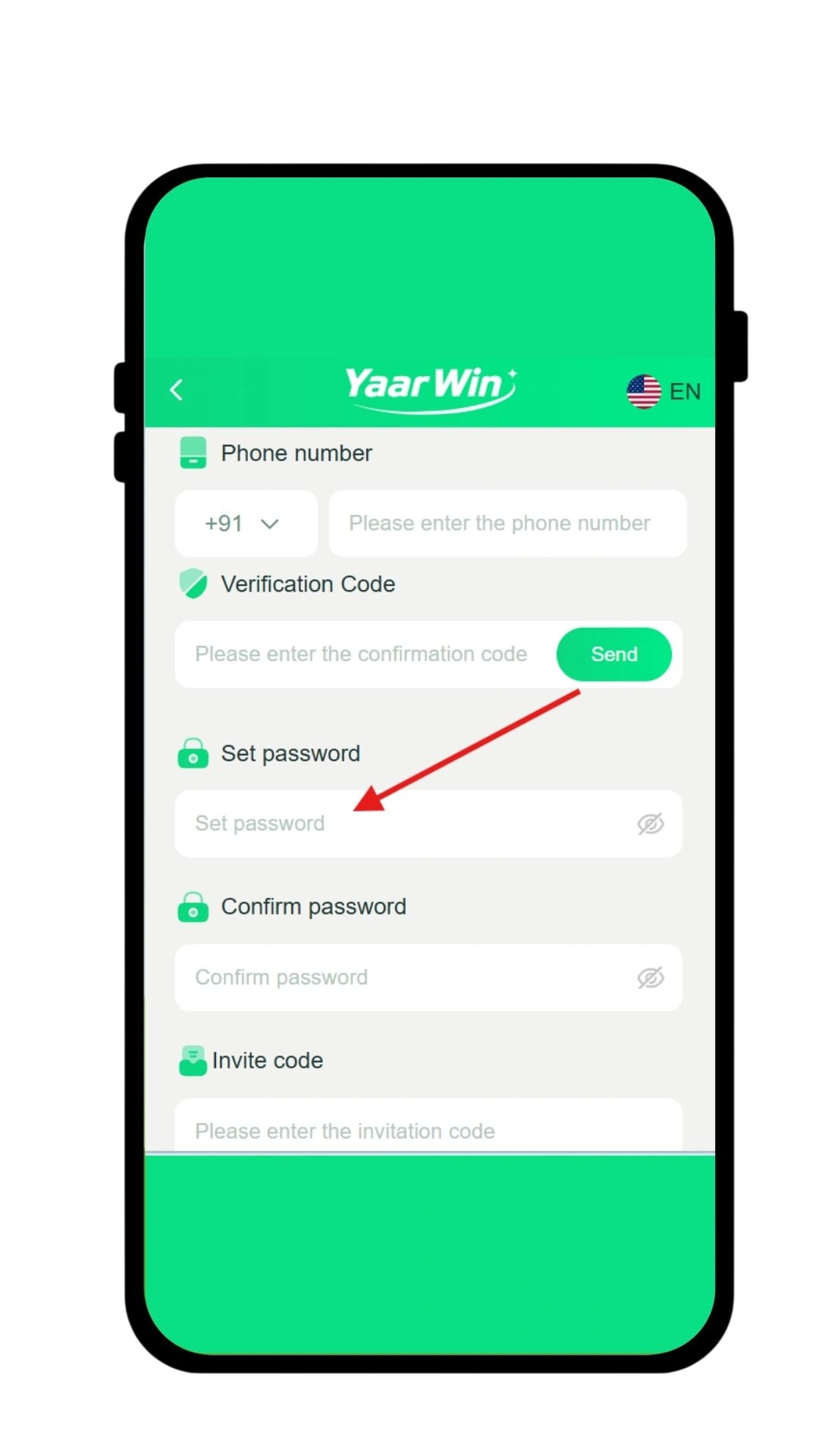  Set a password of at least 8 characters